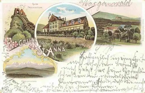 AK / Ansichtskarte  St Anna Sulz Soultz 68 Haut-Rhin Ruine Freundstei Hotel St Anna Thiersbach Alpenpanorama