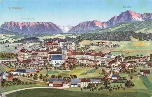 AK / Ansichtskarte  Teisendorf Oberbayern Panorama mit Untersberg und Staufen