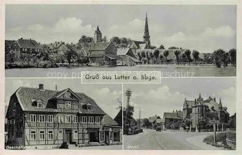 AK / Ansichtskarte  Lutter am Barenberge Goslar Niedersachsen Panorama Geschaeftshaus Hermes Markt