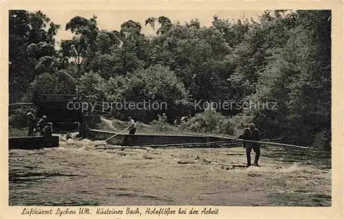 AK / Ansichtskarte  Lychen Uckermark Brandenburg Kuestriner Bach Holzfloesser bei der Arbeit