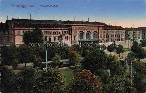 AK / Ansichtskarte  Strassburg  Strasbourg 67 Bas-Rhin Hauptbahnhof Feldpost