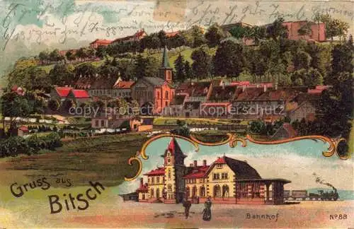 AK / Ansichtskarte  Bitsch Bitche 57 Moselle Lothringen Panorama Bahnhof