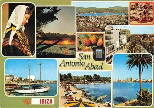 AK / Ansichtskarte  San Antonio Abad Ibiza ES Teilansichten Strand Segelyacht