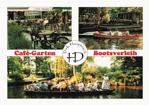 AK / Ansichtskarte  Luebbenau Spreewald Café-Garten Bootsverleih am Lehder Fliess Kahnfahrten