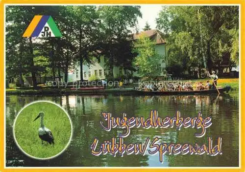 AK / Ansichtskarte  Luebben Spreewald Jugendherberge Kahnfahrten Storch