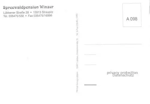 AK / Ansichtskarte  Straupitz Spreewaldpension Winzer Gastraum Fremdenzimmer Kahnfahrt Storchennest