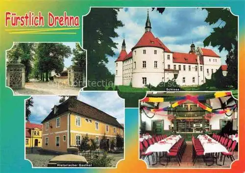 AK / Ansichtskarte  Drehna Boxberg Oberlausitz Sachsen Historischer Gasthof und Pension zum Hirsch Schloss