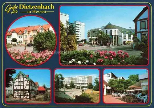 AK / Ansichtskarte  Dietzenbach Motive Stadtzentrum Platz Fachwerkhaus Strassencafé