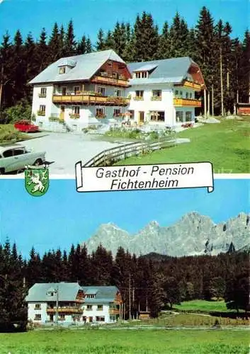 AK / Ansichtskarte  Ramsau Dachstein Steiermark AT Gasthof Pension Fichtenheim mit Dachstein