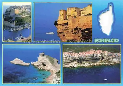 AK / Ansichtskarte  Bonifacio 2A Corse du Sud La citadelle les falaises Plage St. Antoine le Port vue aérienne