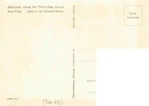 AK / Ansichtskarte  Verlag HDK Haus der Deutschen Kunst Nr. 511 Hans Frank Abend in den Ennstaier Bergen