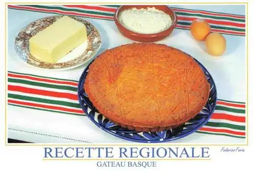 AK / Ansichtskarte  Rezept Recette-- Gateau Basque Federico Feria