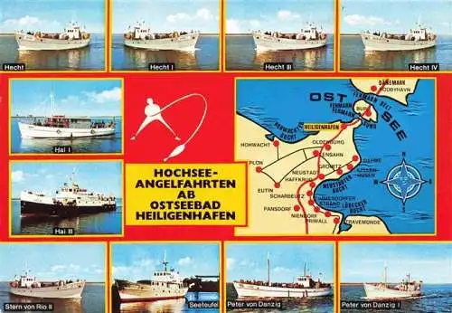 AK / Ansichtskarte  Schiffe Ships Navires Heiligenhafen Hochsee Angelfahrte Ostseebad