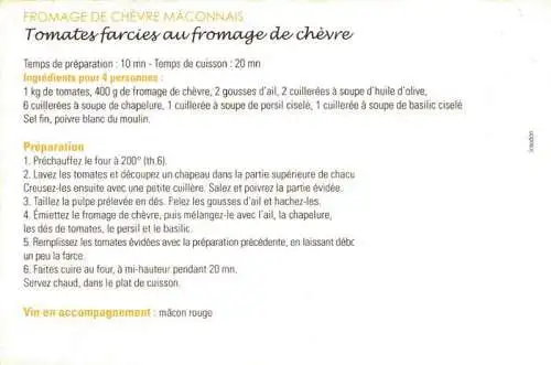 AK / Ansichtskarte  Ziege Goat Chevre-- Tomate Fromage Maconnais