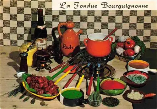 AK / Ansichtskarte  Rezept Recette-- la Fondue Bourguignonne