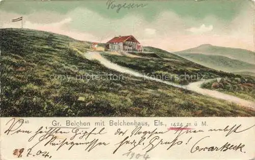 AK / Ansichtskarte  Belchen Elsass Grosser Belchen 1424m Grand-Ballon 68 Haut-Rhin mit Belchenhaus