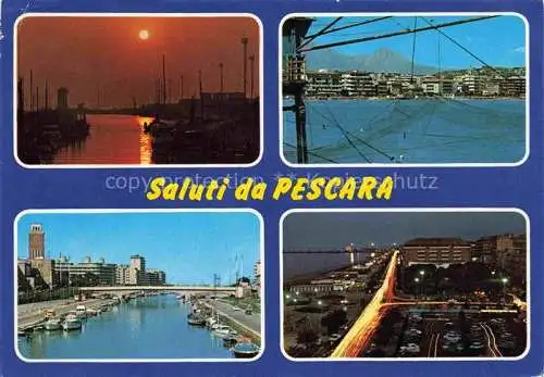 AK / Ansichtskarte  Pescara Abruzzo IT Sonnenuntergang Hafen Stadtpanorama