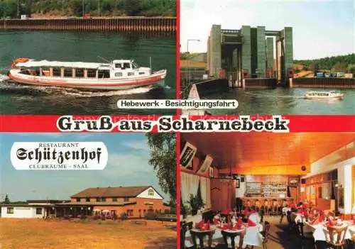 AK / Ansichtskarte  Scharnebeck Lueneburg Groesstes Schiffshebewerk der Welt Restaurant Schuetzenhof