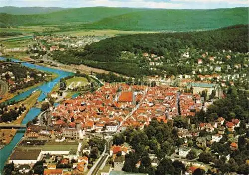 AK / Ansichtskarte  Hann. Muenden Panorama mit Zusammenfluss von Werra und Fulda zur Weser