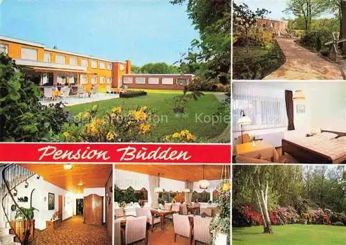 AK / Ansichtskarte  Rostrup Pension Budden Gastraum Fremdenzimmer Garten