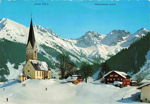 AK / Ansichtskarte  MITTELBERG  Kleinwalsertal AT Ortsansicht mit Kirche Winterpanorama