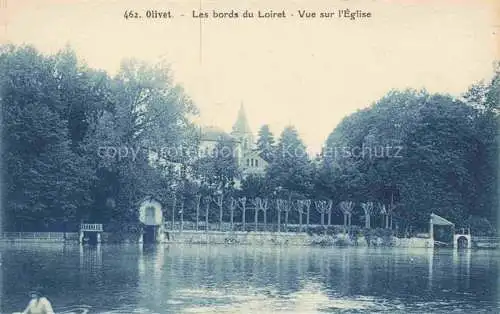 AK / Ansichtskarte  Olivet 45 Loiret Les bords du Loiret Vue sur l'Eglise