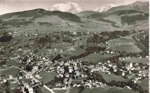 AK / Ansichtskarte  Megeve 74 Haute-Savoie Vue aerienne et le Massiv du Mont Blanc