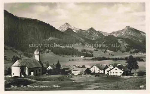 AK / Ansichtskarte  Graen Tannheimertal Tirol AT mit Kirche und Geishorn