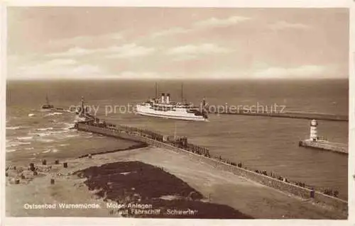 AK / Ansichtskarte  WARNEMueNDE Ostseebad Rostock Molen Anlagen mit Faehrschiff Schwerin