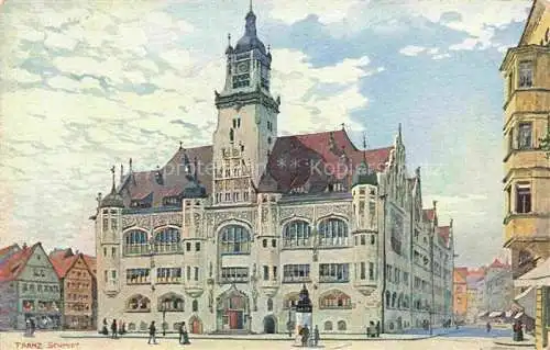 AK / Ansichtskarte  STUTTGART Rathaus Franz Schmidt Kuenstlerkarte 