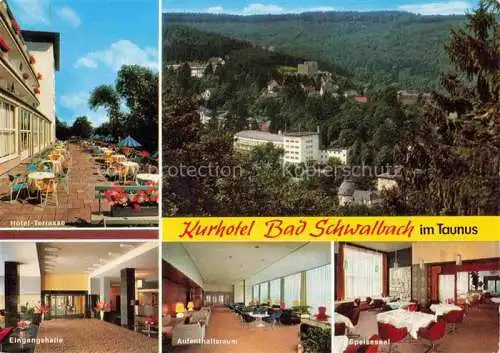 AK / Ansichtskarte  BAD SCHWALBACH Kurhotel Terrasse Eingangshalle Aufenthaltsraum Speisesaal Panorama