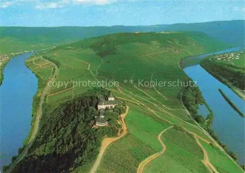 AK / Ansichtskarte  Alf Bullay Mosel Moselschleife mit Blick auf Jugendburg Marienburg und Bergcafé Ehemaliges Augustiner-Frauenkloster