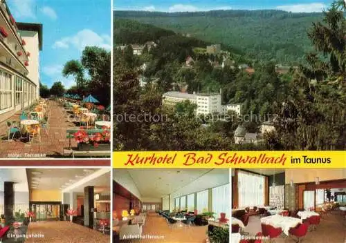 AK / Ansichtskarte  BAD SCHWALBACH Kurhotel Terrasse Eingangshalle Aufenthaltsraum Speisesaal Panorama