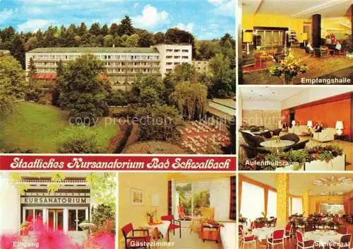 AK / Ansichtskarte  BAD SCHWALBACH Kursanatorium Empfangshalle Aufenthaltsraum Eingang Gaestezimmer Speisesaal