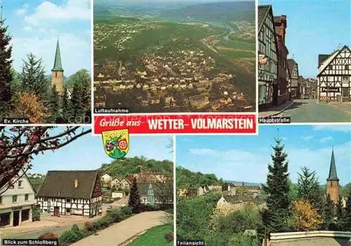 AK / Ansichtskarte  Volmarstein Luftaufnahme Kirche Hauptstrasse Schlossberg Teilansicht