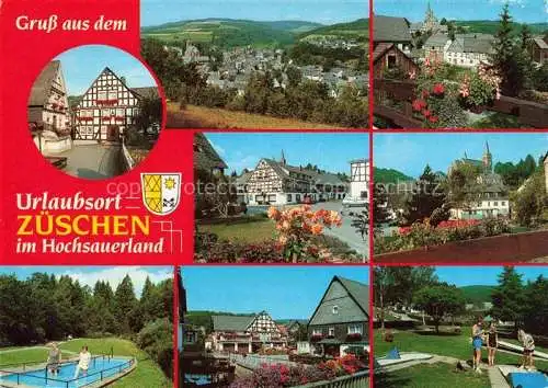 AK / Ansichtskarte  Zueschen  Sauerland Panorama Teilansichten Wassertreten Minigolf