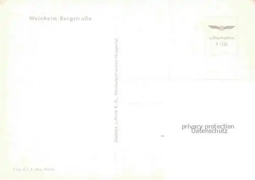 AK / Ansichtskarte  WEINHEIM  Bergstrasse BW Fliegeraufnahme