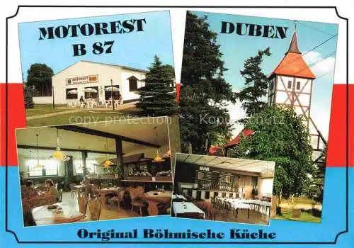 AK / Ansichtskarte  Duben Motorest B 87 Gaststaette Restaurant Kirche
