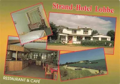 AK / Ansichtskarte  GoeHREN  Ostseebad Ruegen Strandhotel Lobbe Gastraum Fremdenzimmer Strand