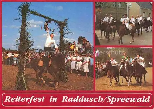 AK / Ansichtskarte  Raddusch Reiterfest Hahnrupfen Ausritt der Reiter Stollenreiten