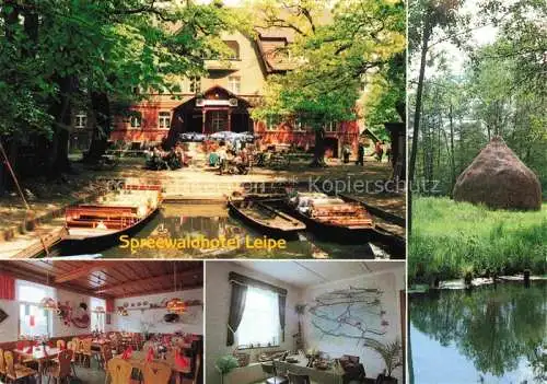 AK / Ansichtskarte  Leipe Luebbenau Spreewald Spreewaldhotel Restaurant Wasserstrasse Kahnfahrten