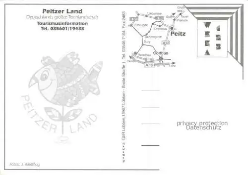 AK / Ansichtskarte  Peitz Panorama Peitzer Land Deutschlands groesste Teichlandschaft Fischer Fischspezialitaeten