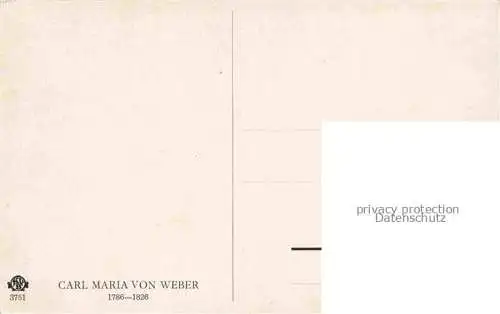 AK / Ansichtskarte  Weber Carl Maria von Komponist Composer Compositeur Compositor Compositore-- KVB Nr. 3751 Portraet 1786-1826