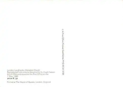 AK / Ansichtskarte  Briefmarken auf AK Timbres Postage Francobollo-- Hampton Court