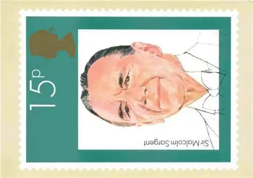 AK / Ansichtskarte  Briefmarken auf AK Timbres Postage Francobollo-- Sir Malcolm Sargent