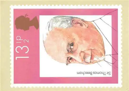 AK / Ansichtskarte  Briefmarken auf AK Timbres Postage Francobollo-- Sir Thomas Beecham