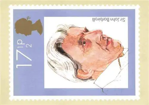 AK / Ansichtskarte  Briefmarken auf AK Timbres Postage Francobollo-- Sir John Barbirolli