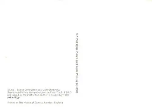 AK / Ansichtskarte  Briefmarken auf AK Timbres Postage Francobollo-- Sir John Barbirolli
