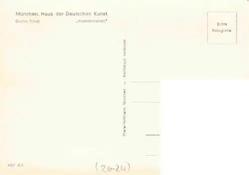 AK / Ansichtskarte  Verlag HDK Haus der Deutschen Kunst Nr. 403 Muenchen Gustav Traub Abendschatten