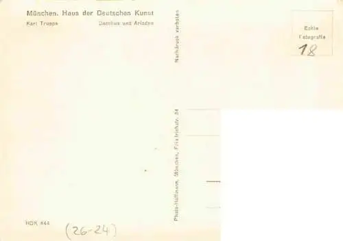 AK / Ansichtskarte  Verlag HDK Haus der Deutschen Kunst Nr. 444 Muenchen Karl Truppe Bacchus und Ariadne